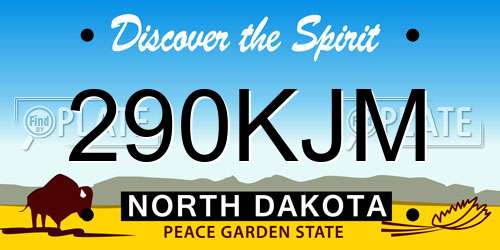 290KJM North Dakota License Plate