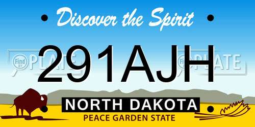 291AJH North Dakota License Plate