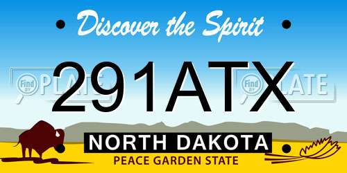291ATX North Dakota License Plate