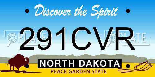 291CVR North Dakota License Plate