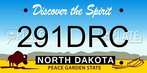 291DRC North Dakota License Plate