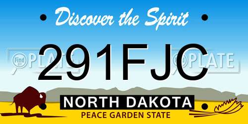 291FJC North Dakota License Plate