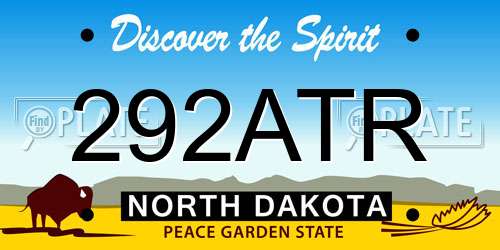292ATR North Dakota License Plate