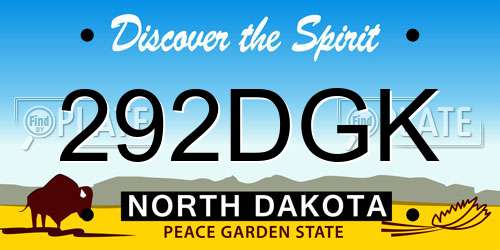 292DGK North Dakota License Plate