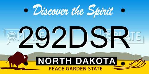 292DSR North Dakota License Plate