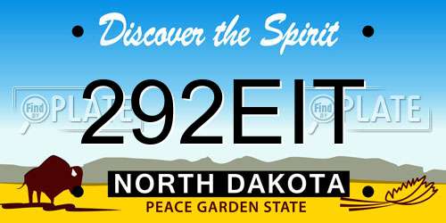 292EIT North Dakota License Plate
