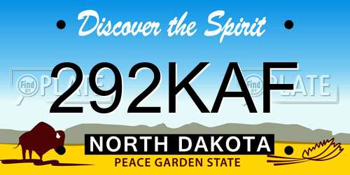292KAF North Dakota License Plate