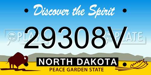 29308V North Dakota License Plate