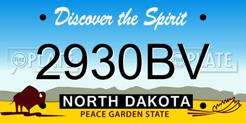 2930BV North Dakota License Plate