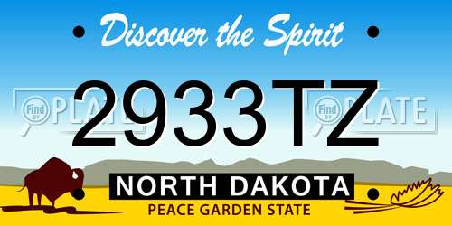 2933TZ North Dakota License Plate
