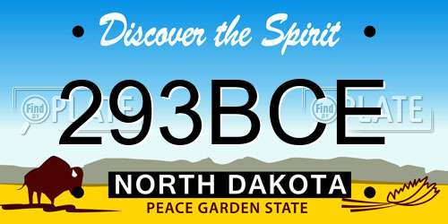 293BCE North Dakota License Plate