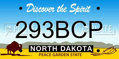 293BCP North Dakota License Plate