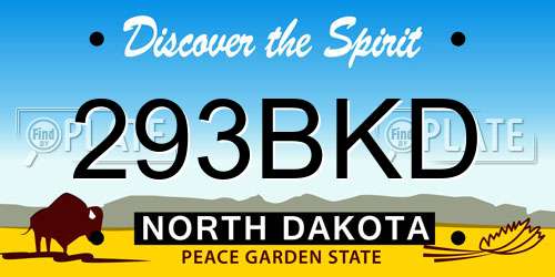 293BKD North Dakota License Plate