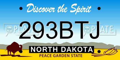 293BTJ North Dakota License Plate