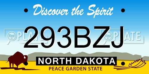 293BZJ North Dakota License Plate