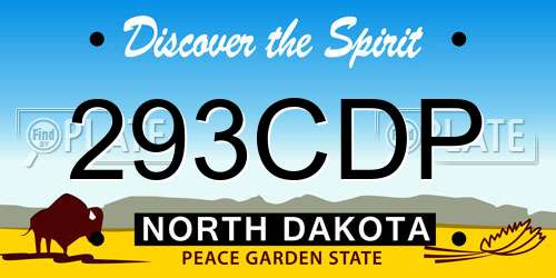 293CDP North Dakota License Plate