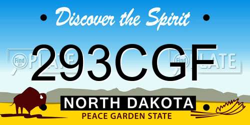 293CGF North Dakota License Plate