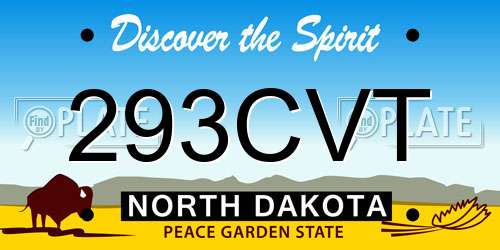 293CVT North Dakota License Plate