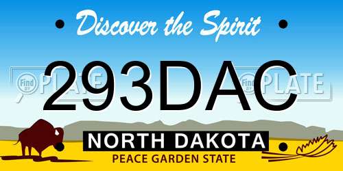 293DAC North Dakota License Plate
