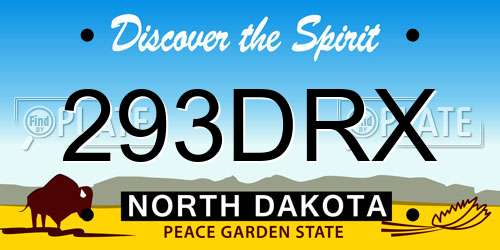 293DRX North Dakota License Plate
