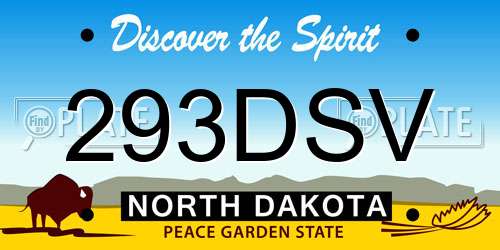 293DSV North Dakota License Plate
