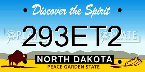 293ET2 North Dakota License Plate