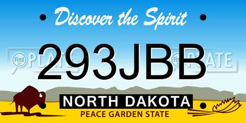 293JBB North Dakota License Plate