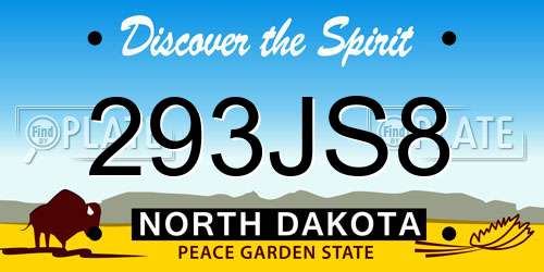 293JS8 North Dakota License Plate