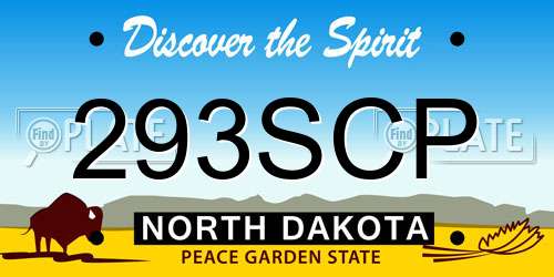 293SCP North Dakota License Plate