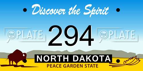 294 North Dakota License Plate