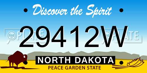 29412W North Dakota License Plate