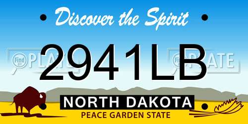 2941LB North Dakota License Plate