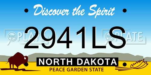 2941LS North Dakota License Plate