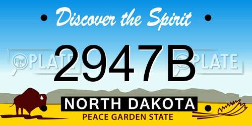 2947B North Dakota License Plate