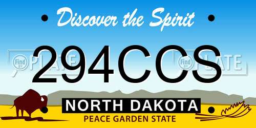 294CCS North Dakota License Plate