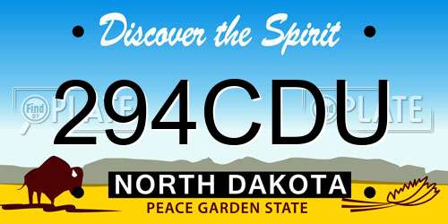 294CDU North Dakota License Plate