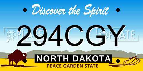 294CGY North Dakota License Plate