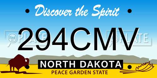 294CMV North Dakota License Plate