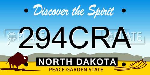294CRA North Dakota License Plate