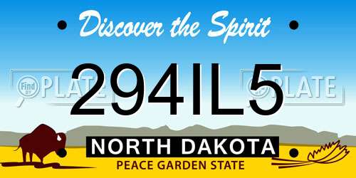 294IL5 North Dakota License Plate