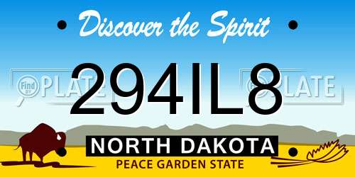 294IL8 North Dakota License Plate