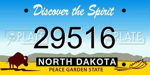 29516 North Dakota License Plate