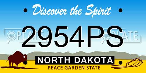 2954PS North Dakota License Plate