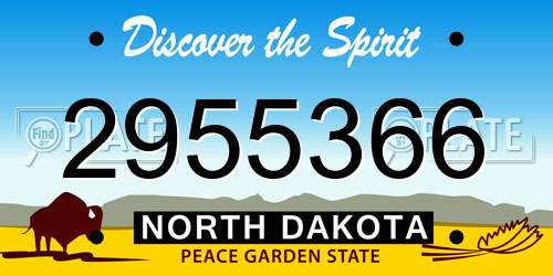 2955366 North Dakota License Plate