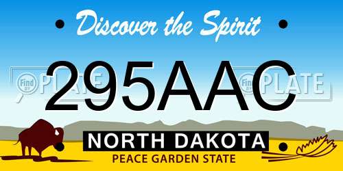 295AAC North Dakota License Plate
