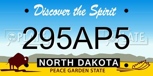 295AP5 North Dakota License Plate