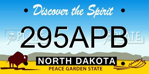 295APB North Dakota License Plate