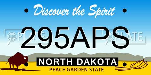 295APS North Dakota License Plate