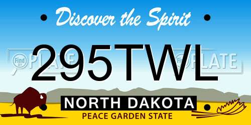 295TWL North Dakota License Plate