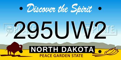 295UW2 North Dakota License Plate